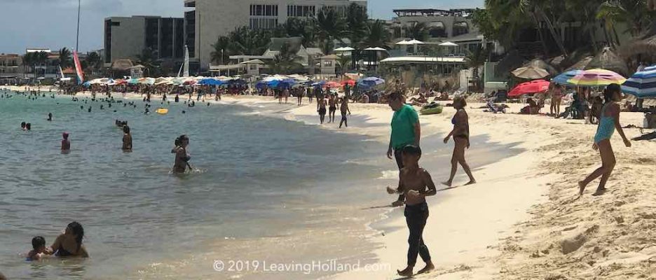 Clean beach Playa del Carmen, 31 july 2019