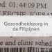 nummertje voor het ziekenhuis ind e Filipijnen wat bij de receptie wordt uitgereikt, in het midden de tekst: "gezondheidszorg in de Filipijnen"