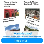 4 boekkaften over wonen in Mexico met tekst: aanbieding, koop nu