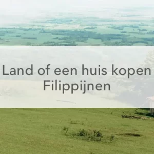 groen veld, huis in het midden de tekst: een huis of land kopen in de Filipijnen