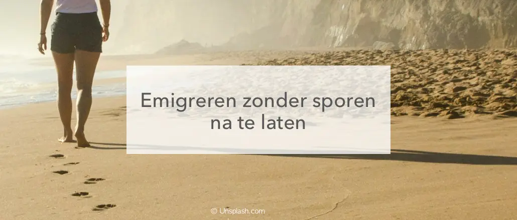 voetsporen strand emigreren zonder sporen na te laten
