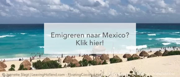 Emigratie Mexico info, strand Cancun Caraïbische zee