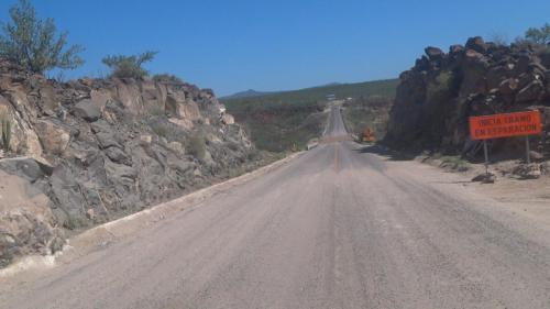 ingezakte weg bij San Ignacio